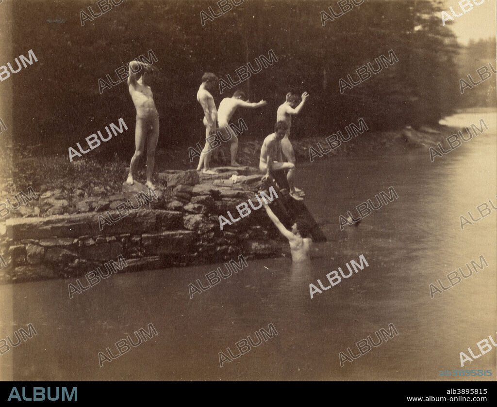 THOMAS EAKINS. Eakins's Students at the "The Swimming Hole". Date/Period: 1884. Print. Albumen silver. 3 11/16 × 4 13/16 in. (9.3 × 12.1 cm).