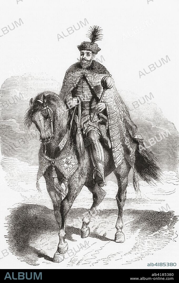 Gabriel Bethlen, 1580 - 1629.  Prince of Transylvania, Duke of Opole and King-elect of Hungary from 1620 to 1621.  From Ward and Lock's Illustrated History of the World, published c.1882.