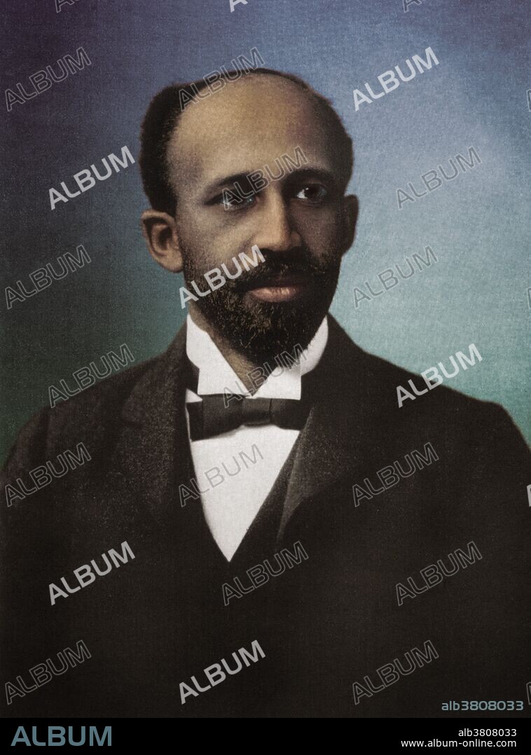 William Edward Burghardt (W.E.B.) Du Bois (1868-1963) was an African-American sociologist, historian, civil rights activist, Pan-Africanist, author and editor. Du Bois grew up in a tolerant community and experienced little racism as a child. After graduating from Harvard (first African American to earn a doctorate) he became a professor of history, sociology and economics at Atlanta University. Du Bois was one of the co-founders of the National Association for the Advancement of Colored People (NAACP) in 1909. Racism was the main target of Du Bois's polemics, and he strongly protested against lynching, Jim Crow laws, and discrimination in education and employment. Du Bois was a prolific author. His collection of essays, The Souls of Black Folk, was a seminal work in African-American literature. He described himself as agnostic or a freethinker. He was an ardent peace activist and advocated nuclear disarmament. The Civil Rights Act was enacted a year after his death. He died in 1963 at the age of 95. This image has been color-enhanced.