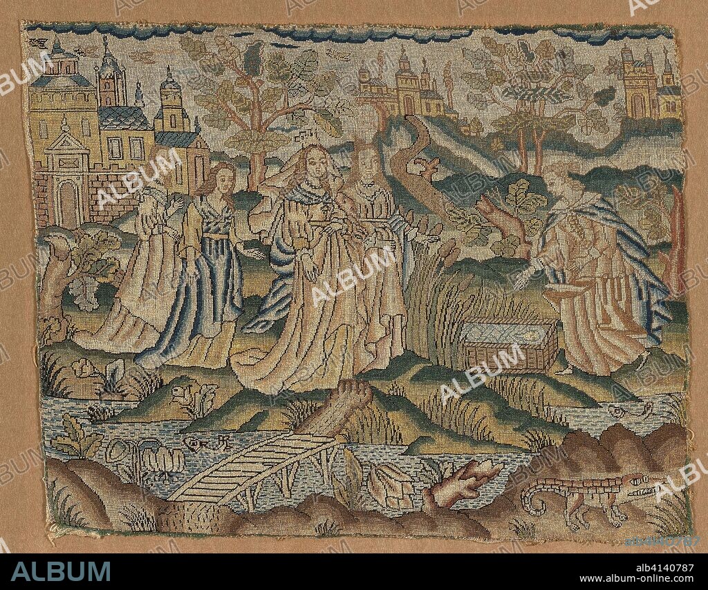 Picture. England. Date: 1601-1700. Dimensions: 30.8 × 39.2 cm (12 1/8 × 15 3/8 in.). Linen, plain weave; embroidered with silk in tent stitches; edged with wool, plain weave. Origin: England.