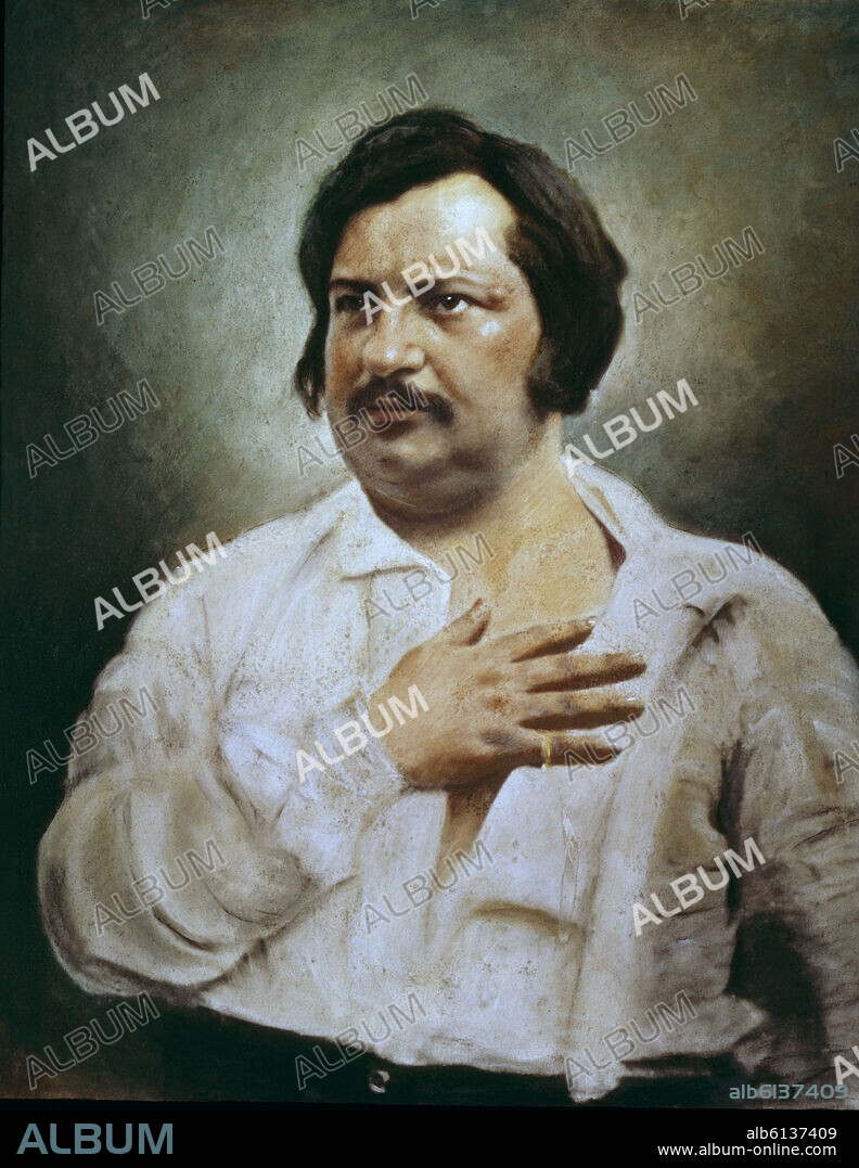 Portrait of Honore de Balzac after a daguerreotype - 19th century - oil on canvas.