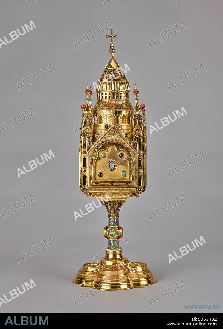 Monstrance, 1854-1874 Designer: John Francis Bentley Manufacturer: Hart &  Son, Applied Arts, Metalwork, Religion, Catholic, Pre-Raphaelite, Gilt. -  Album alb5063432