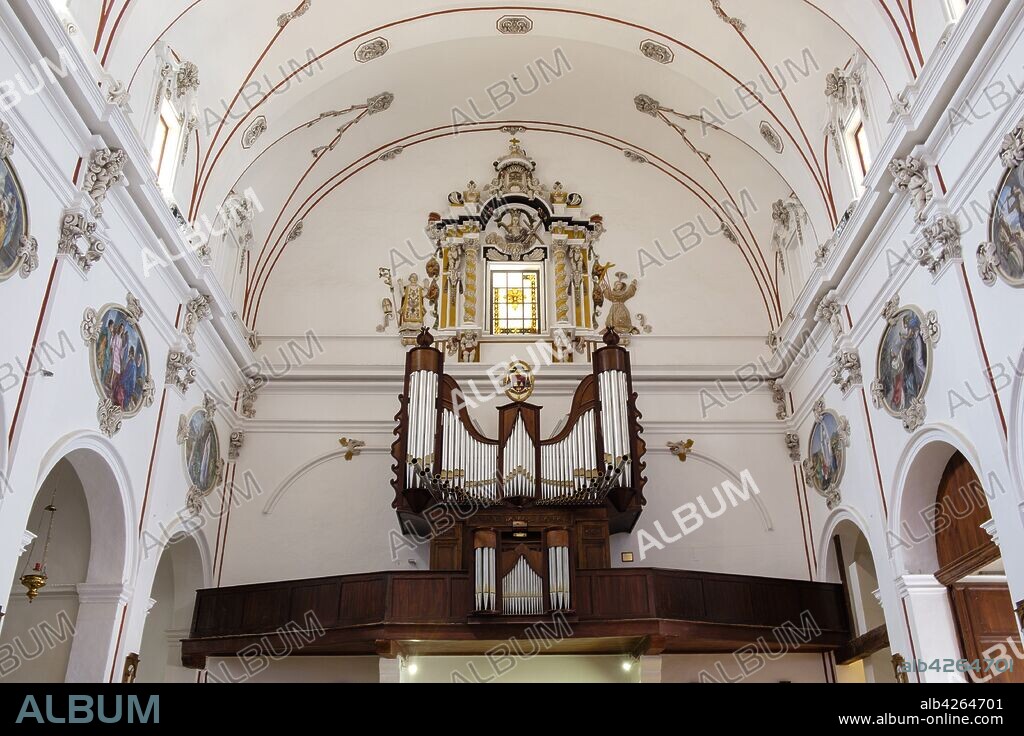 organo, catedral de la Virgen de las Nieves, catedral de Ibiza, siglo XIII , Ibiza, balearic islands, Spain.