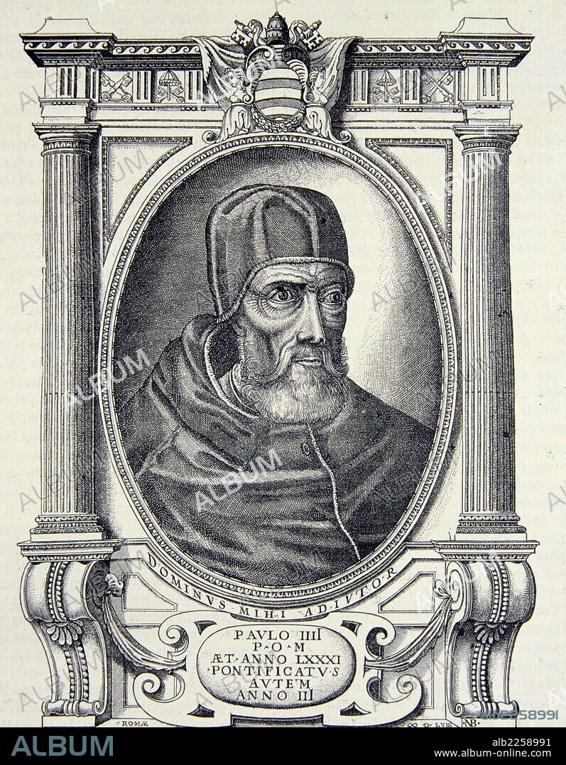PAULO IV. GIAN PIETRO CARAFFA. PAPA. 1476 -1559. GRABADO RETRATO.