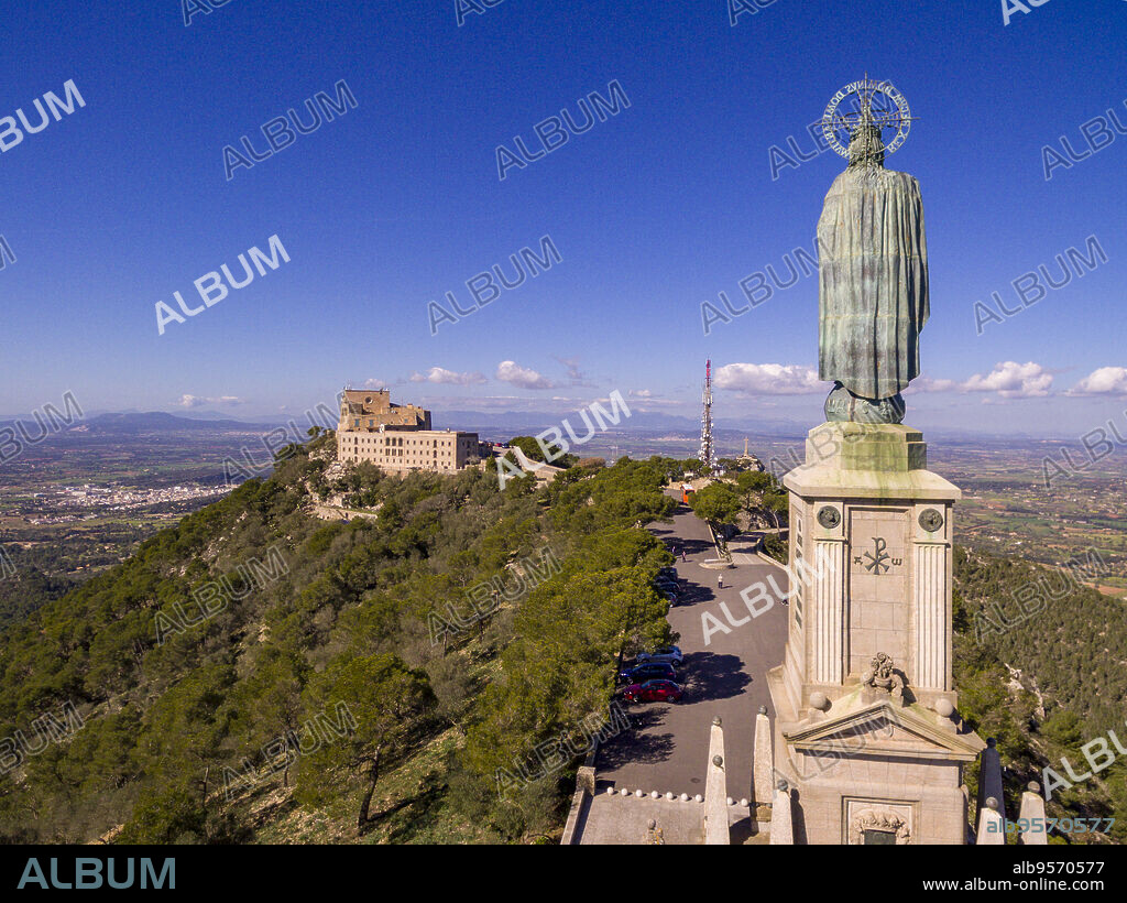 monumento a Cristo Rey, 1934, Santuario de Sant Salvador, Felanitx, Mallorca, balearic islands, Spain.