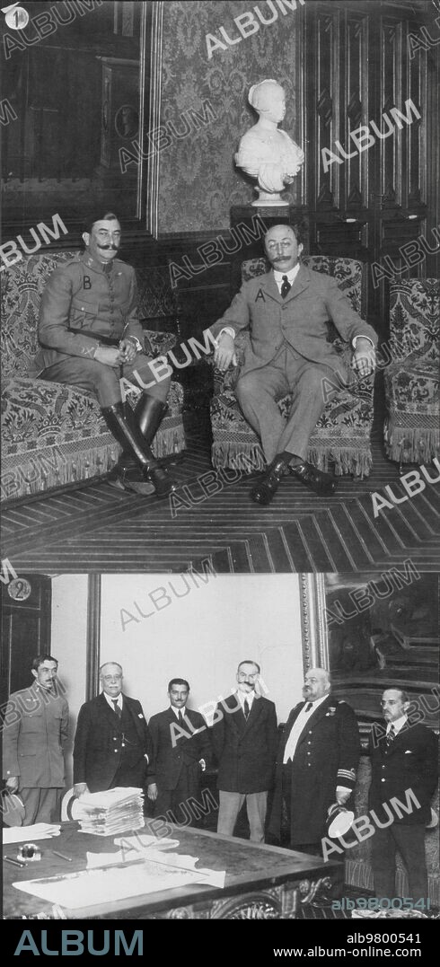Agosto 1919. Madrid. En el Minsterio de Estado. 1.-entrevista del Marqués de Lema (A) con el general Berenguer (B). 2.-reunión de la comisión interministerial para las Cuestiones de la navegación Aérea.