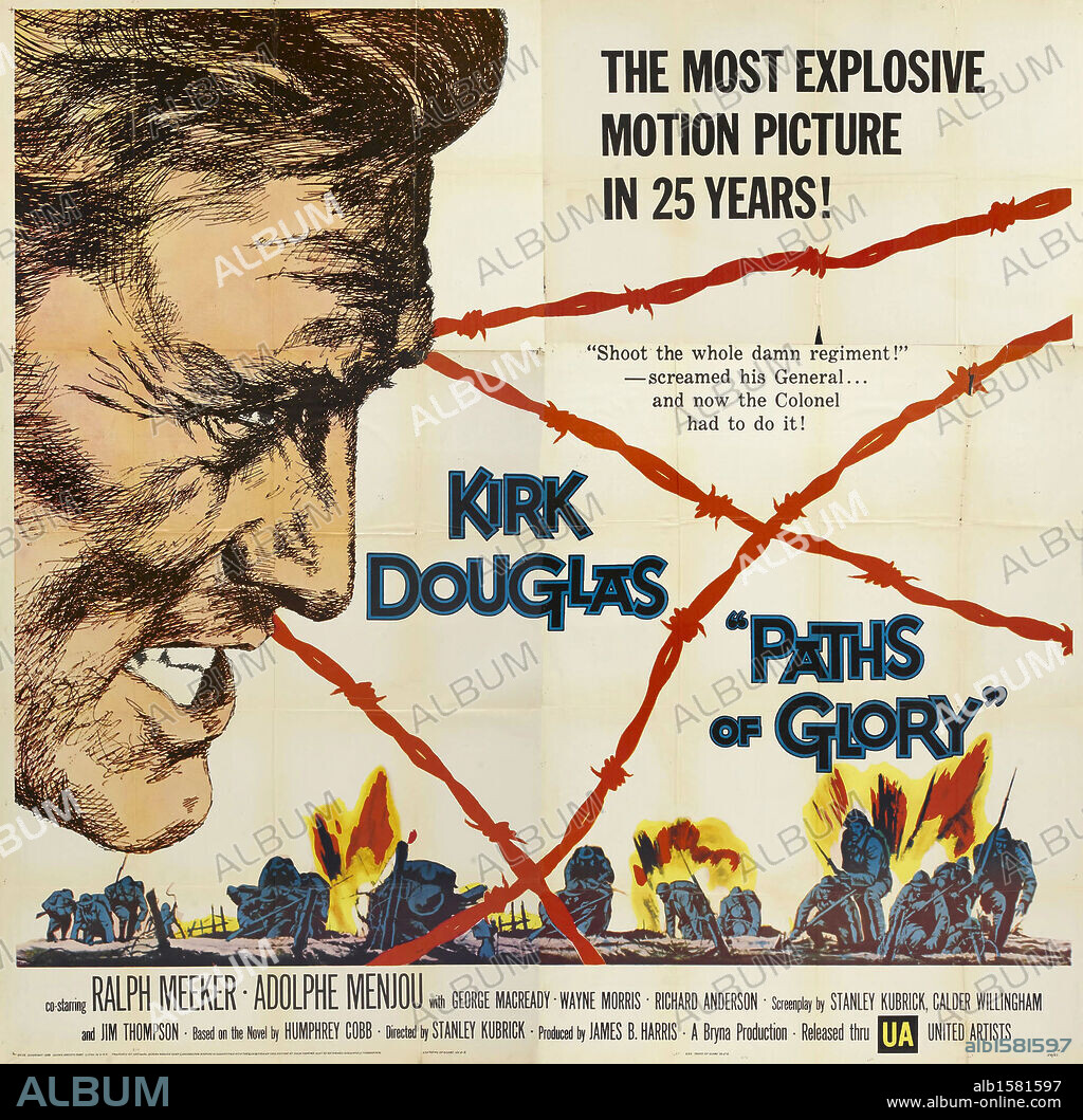 Poster de SENDEROS DE GLORIA, 1957 (PATHS OF GLORY), dirigida por STANLEY KUBRICK. Copyright UNITED ARTISTS.