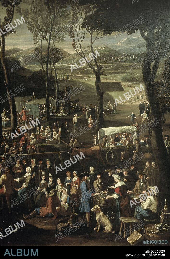 P. & BOLMAIN BORGOMANO. The Market In Saluzzo (Detail, Right Side) P. Borgomano & Bolmain.