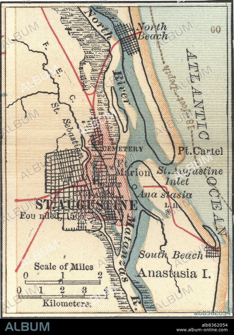 Map of St. Augustine, Florida.
