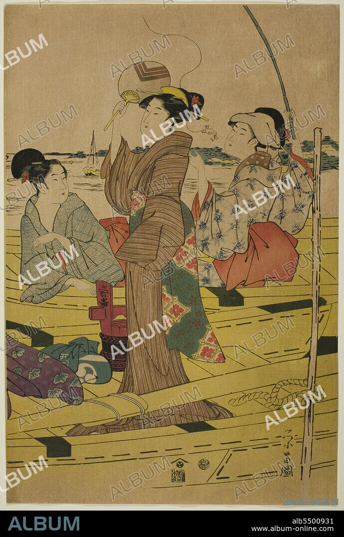 CHOKOSAI EISHO. Women on a Fishing Boat, c. 1780/1800.