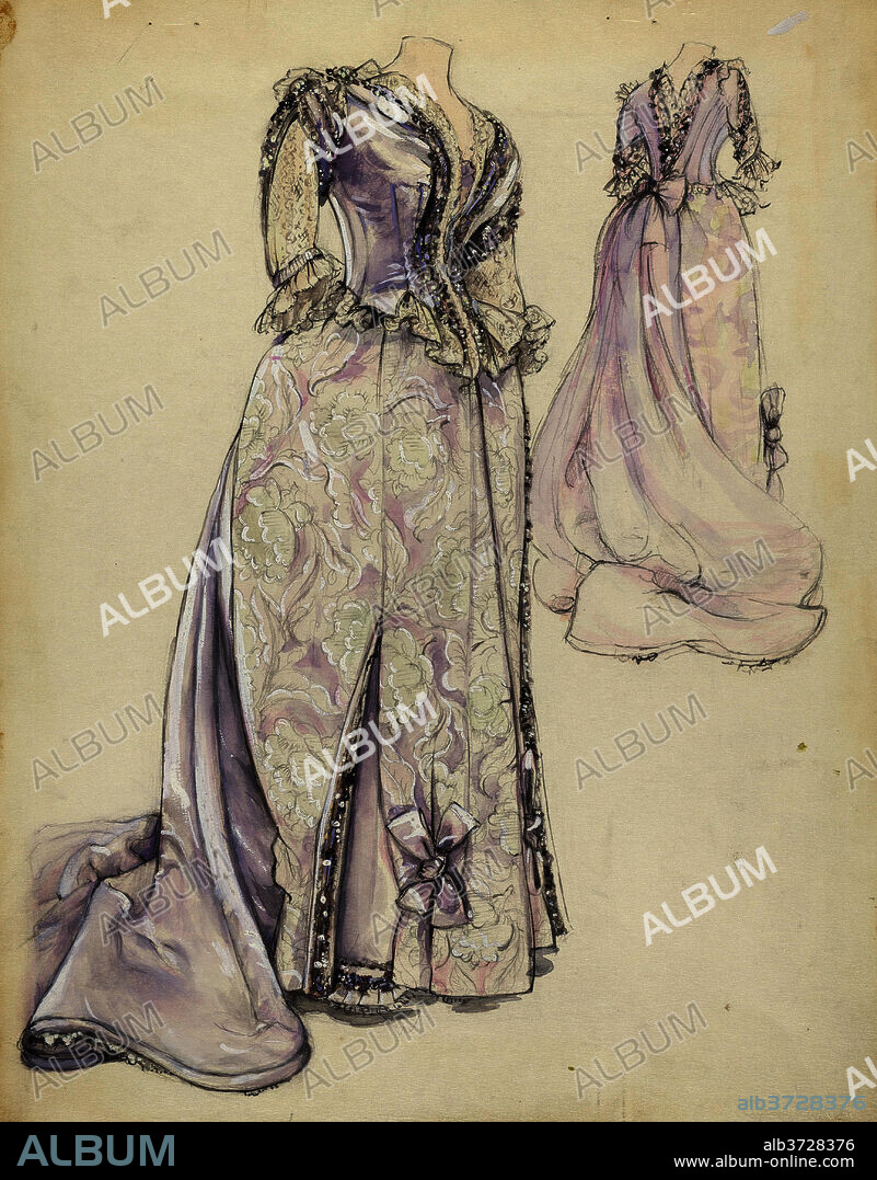 JEAN GORDON. Dress. Dated: 1935/1942. Dimensions: overall: 29.4 x 22.9 cm (11 9/16 x 9 in.). Medium: watercolor, graphite, and gouache on paper.