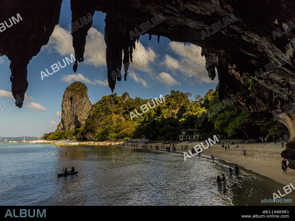 Phra Nang beach and karst landscapes in Railay, Ao Nang, Krabi Province, Thailand, Southeast Asia, Asia.