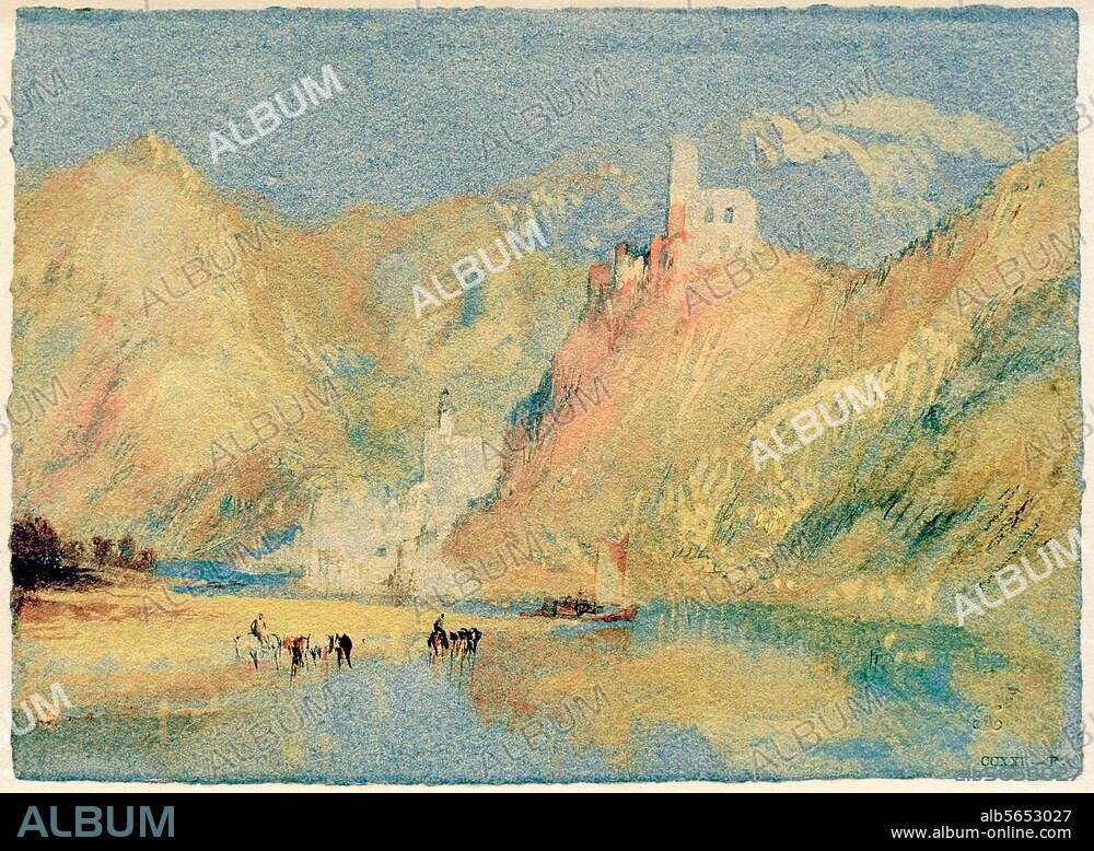 WILLIAM TURNER. Turner, William. 1775-1851. "Beilstein und Burg Metternich", um 1839. Deck- und Wasserfarbe, 14 × 19,2 cm. London, Tate Britain.