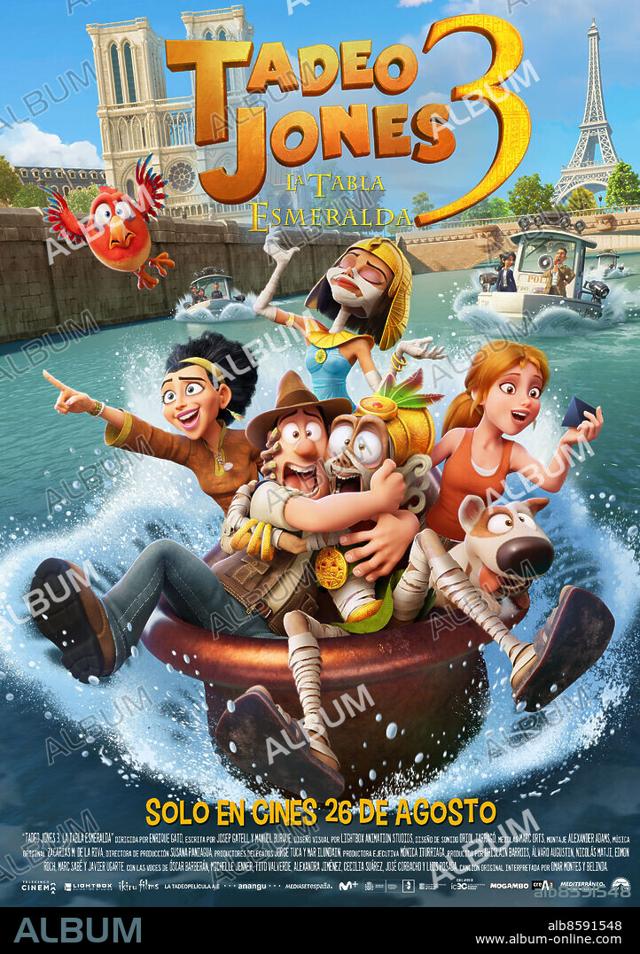 Affiche de TAD L'EXPLORATEUR ET LA TABLE D'ÉMERAUDE, 2022 (TAD THE LOST EXPLORER AND THE EMERALD TABLET), réalisé par ENRIQUE GATO. Copyright Telecinco Cinema / Lightbox Animation Studios.