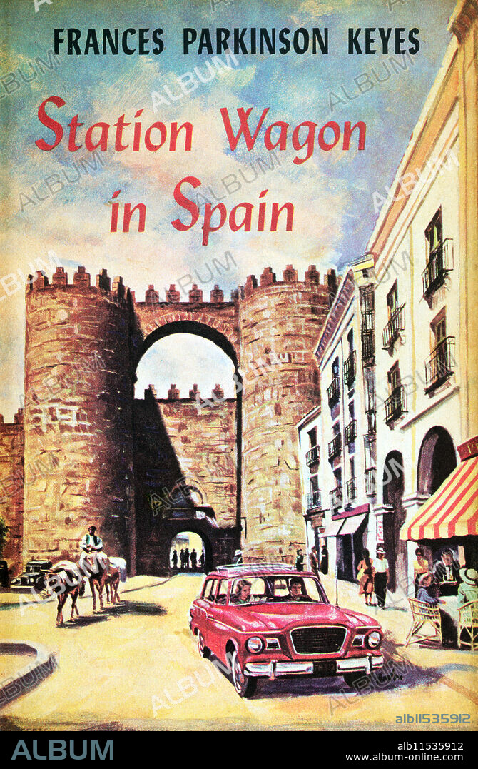 BATON. Original first edition book cover art to "Station Wagon in Spain" by France Parkinson Keyes.