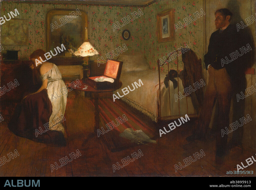 EDGAR DEGAS. Interior. Date/Period: 1868 or 1869. Painting. Oil on canvas Oil on canvas. Height: 813.31 mm (32.02 in); Width: 1,143.76 mm (45.02 in).