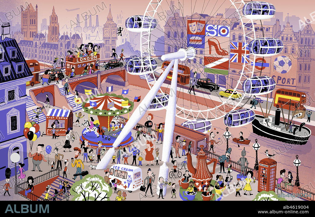 Busy iconic London scene.