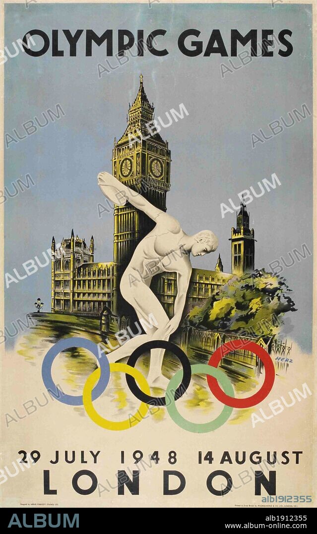 Offical poster for London Olympic Games, 1948.
