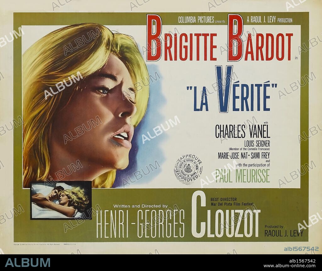 Poster de LA VERDAD, 1960 (LA VERITE), dirigida por HENRI-GEORGES CLOUZOT.