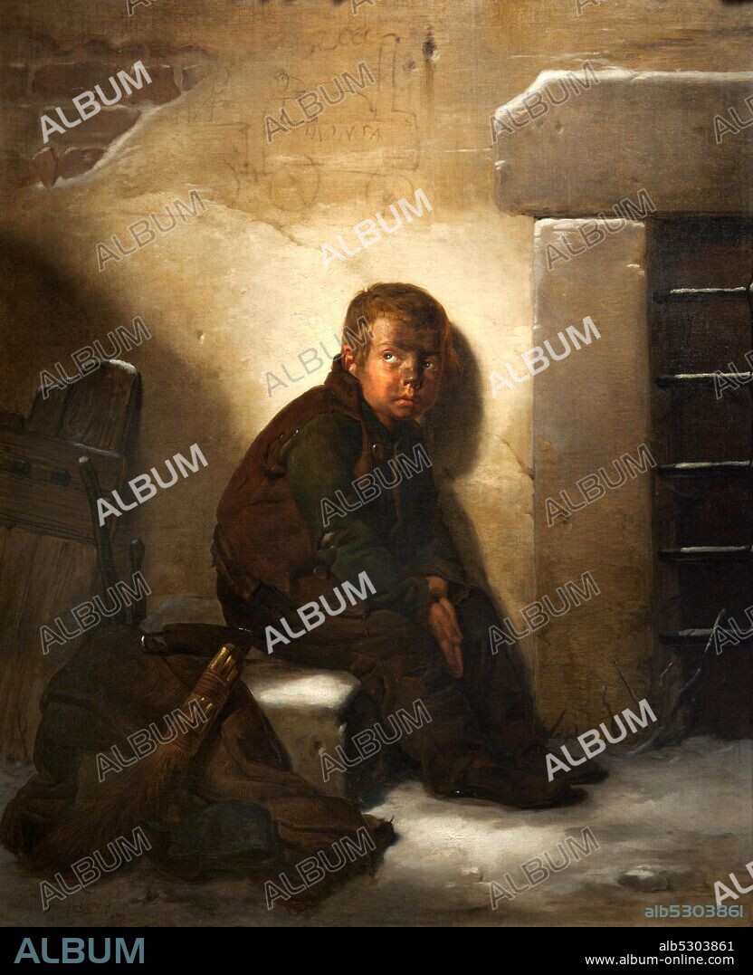 Giuseppe Molteni. 1800-1867. The chimney sweep. about 1840 oil painting on canvas cm 119 x 96.