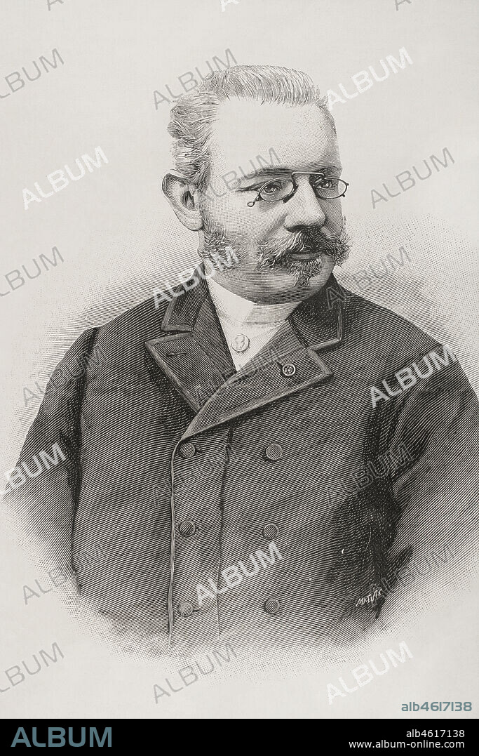 Jules Cambon (1845-1935). Diplomático francés. Embajador de Francia en Washington en 1897. Negociador de los preliminares de los acuerdos de paz entre España y los Estados Unidos tras la guerra de 1898. Retrato. Grabado por Matute. La Ilustración Española y Americana, 1898.