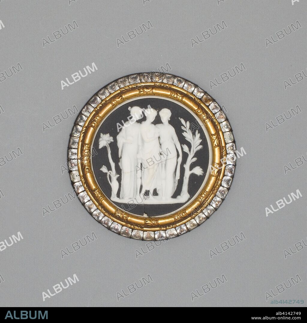 Cameo with Three Graces. Wedgwood Manufactory; England, founded 1759. Date: 1775-1799. Dimensions: Diam. 4.1 cm (1 5/8 in.). Stoneware (jasperware). Origin: Burslem.