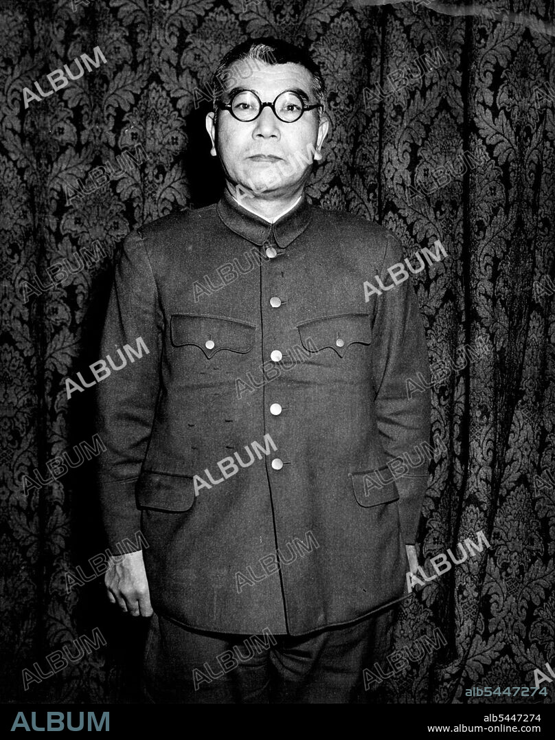 Alleged Japanese War Criminal on Trial in Tokyo : Akira Muto, One of the 26 alleged Japanese war criminals, is now on trial by the International Military Tribunal for the Far East, in the War Ministry Blog., Tokyo, Japan. January 24, 1947. (Photo by Thompson, Signal Corps U.S. Army).