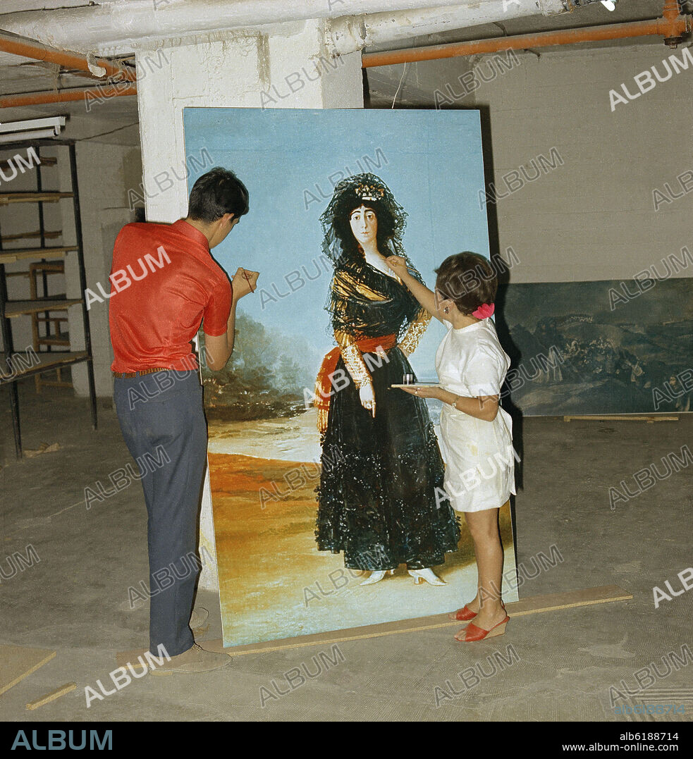 FRANCISCO GOYA Y LUCIENTES DE (1746-1828). REPRODUCCION FOTOGRAFICA DEL CUADRO LA DUQUESA DE ALBA PARA REALIZAR UNA PELICULA SOBRE GOYA - AÑOS 70.