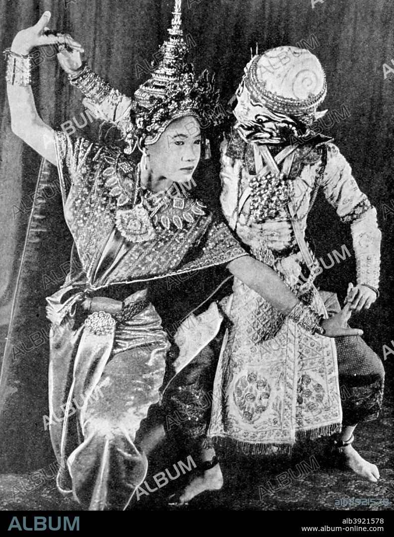 Burmese dancers, 1936. From Peoples of the World in Pictures, edited by Harold Wheeler, published by Odhams Press Ltd (London, 1936).