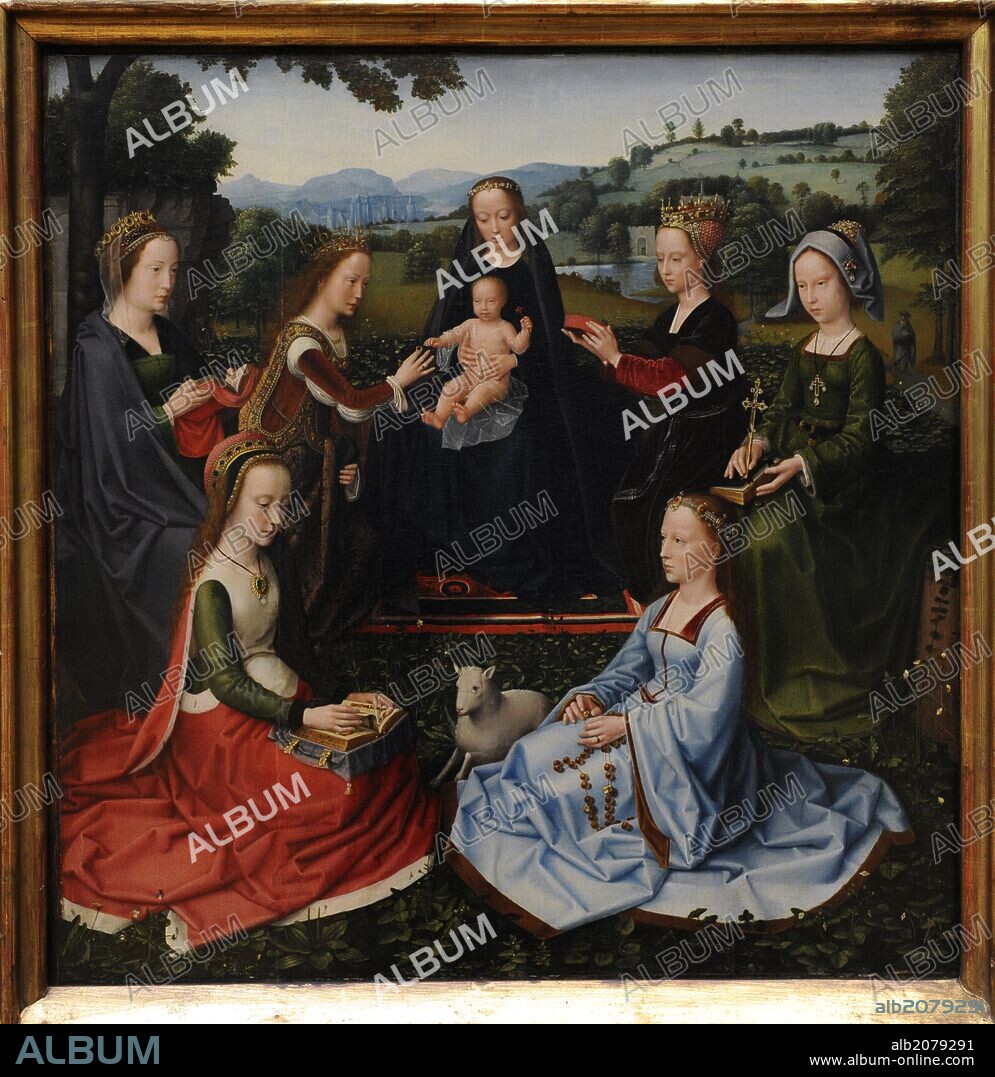 ADRIAN ISENBRANDT. ARTE RENACIMIENTO. FLANDES. Adriaen Isenbrandt (1480/1490-1551). Pintor flamenco del renacimiento nórdico. "El Matrimonio Místico de Santa Catalina". Alte Pinakothek (Pinacoteca Antigua). Munich. Alemania. Europa.