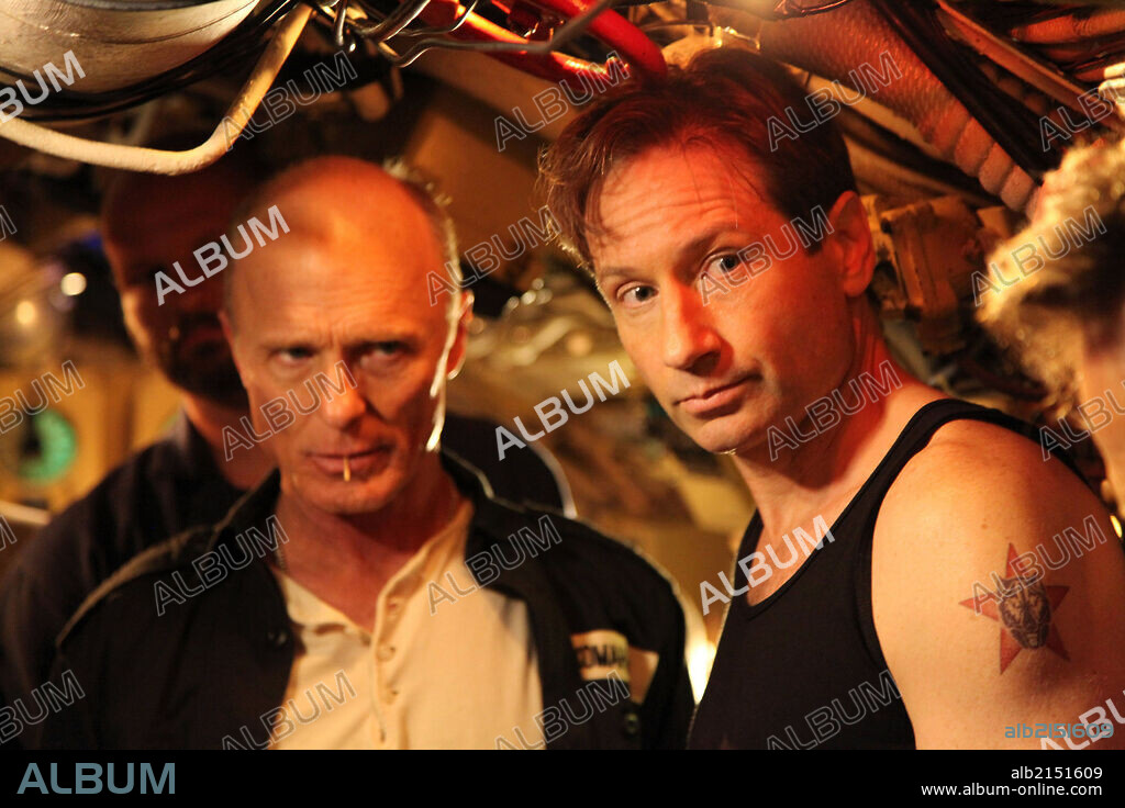 DAVID DUCHOVNY and ED HARRIS in PHANTOM, 2013, directed by TODD ROBINSON. Copyright TRILOGY ENTERTAINMENT GROUP.