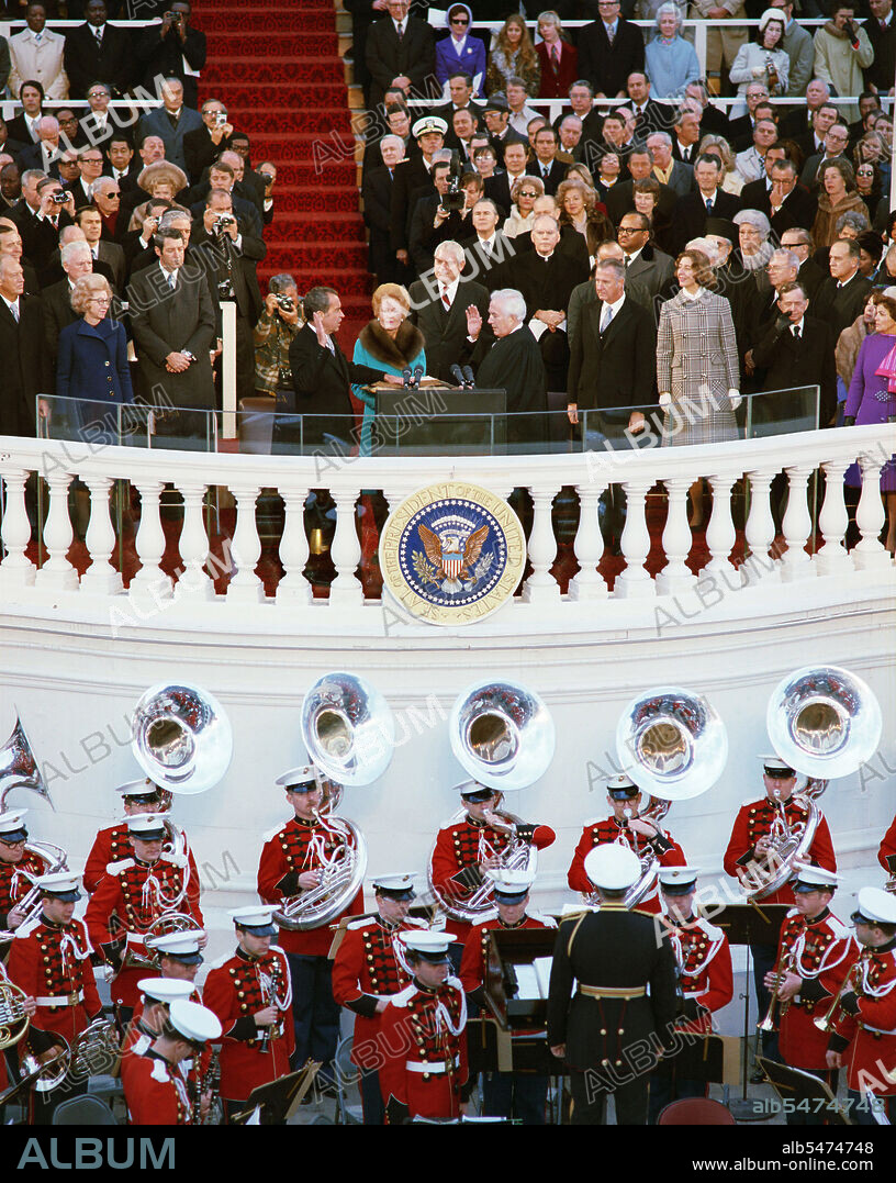 Richard Nixon Taking the Oath of Office during his Second Inauguration 1 20 1973.
