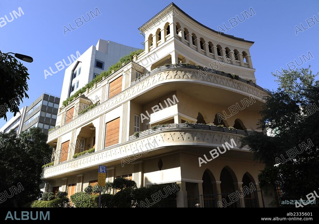 Israel. Tel Aviv. Pagoda House. Eclectic Style. Built in 1924. Private residence. Designed by the architect Alexander Levy (1909-1997).