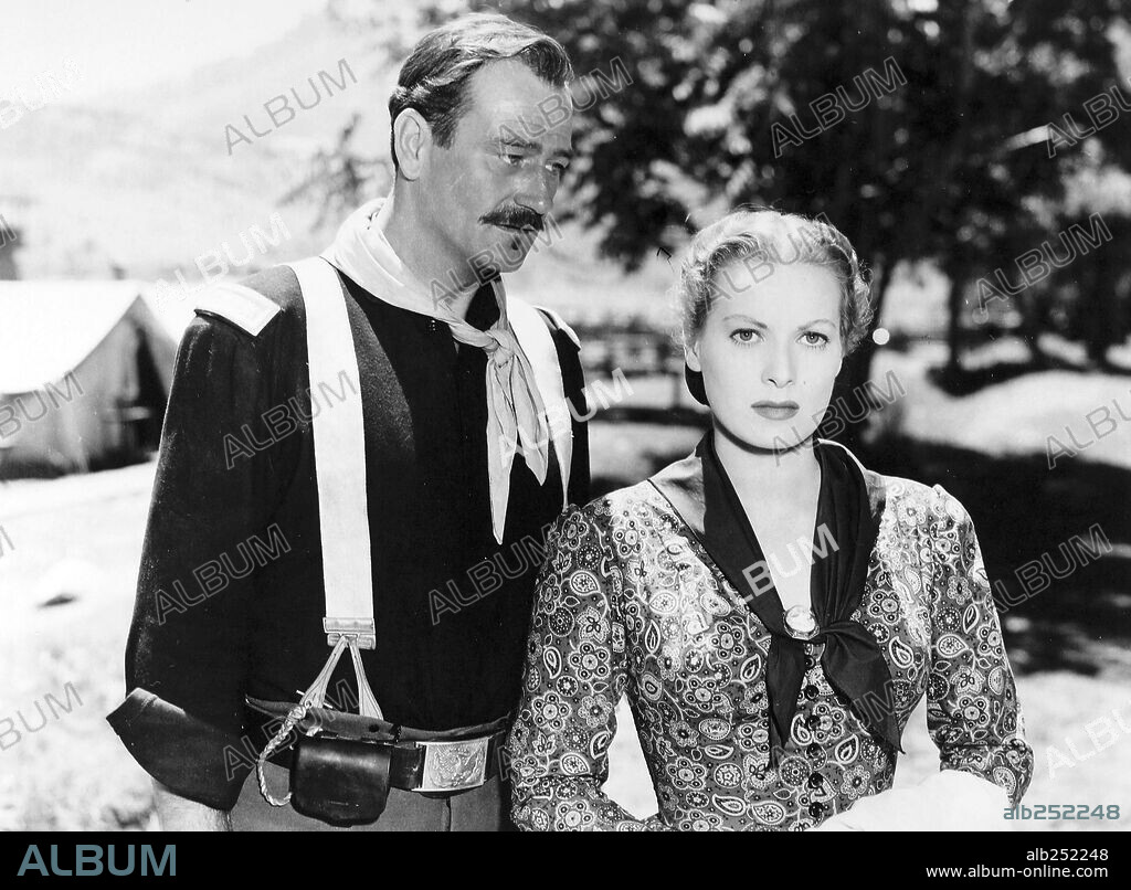JOHN WAYNE y MAUREEN O'HARA en RIO GRANDE, 1950, dirigida por JOHN FORD. Copyright REPUBLIC PICTURES.