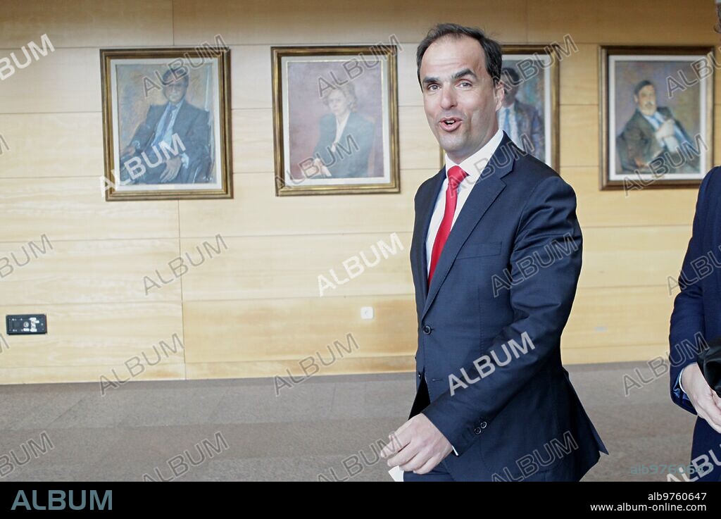 Madrid, 03/04/2019. URJC investigation commission on the master's degree in Autonomous Law awarded to Cristina Cifuentes. In the image, the rector of the Rey Juan Carlos University, Javier Ramos, who has given a statement in said commission. Photo Isabel Permuy ARCHDC.