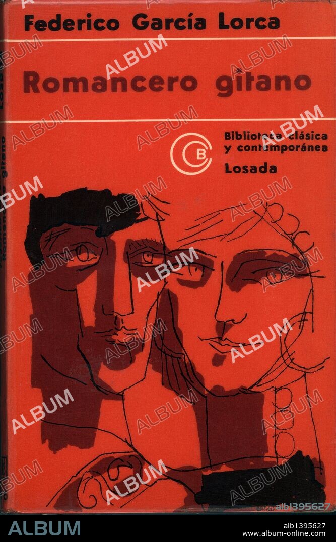 Portada del libro de poesías "Romancero gitano", de Federico García Lorca (1898-1936). Editorial Losada, de Buenos Aires (Argentina), año 1978, cubierta ilustrada por Silvio Baldessari.