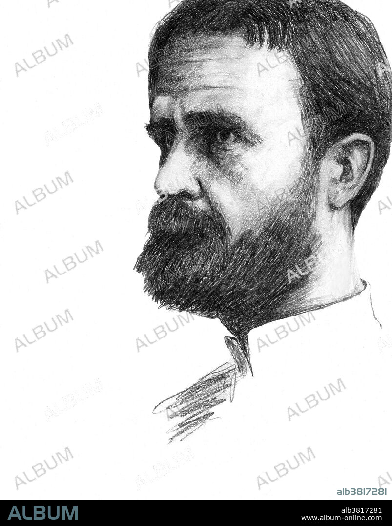 Illustration of Thomas Hunt Morgan (1866-1945), US geneticist and Nobel Laureate. Morgan was born in Kentucky, and studied zoology at the State College. He then moved to Johns Hopkins University. His work in genetics is largely remembered for the use of the fruit fly Drosophila melanogaster, and for establishing many ideas in chromosome theory. It was Morgan who proved that the chromosome was the carrier of heredity, and that the chromosome consists of genes. He also discovered crossover (the exchange of genes between chromosomes), and helped produce the first chromosome map. In 1933 he was awarded the Nobel Prize for Physiology or Medicine.