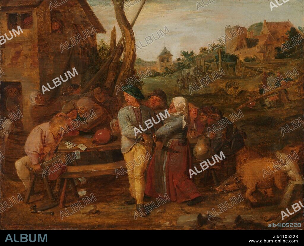 ADRIAEN BROUWER. Peasant Brawl. Dating: 1620 - 1630. Measurements: h 25.5 cm × w 34 cm.