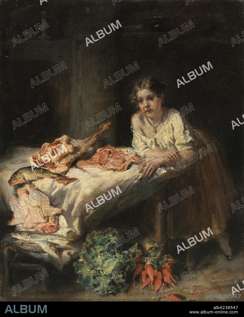 The Bourgeois' Kitchen, 1854. Octave Tassaert (French, 1800-1874). Oil on fabric; unframed: 46.3 x 38.1 cm (18 1/4 x 15 in.).