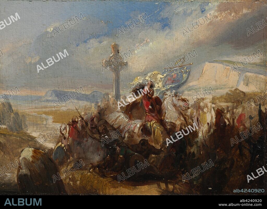 Battle of Poitiers, 25 October 732, 1830s. Circle of Baron Charles de Steuben (French). Oil on pulp board; unframed: 12.5 x 16.7 cm (4 15/16 x 6 9/16 in.).