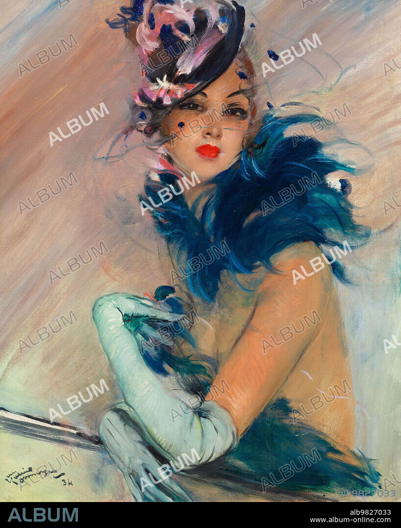 JEAN-GABRIEL DOMERGUE. Le Boa Bleu.