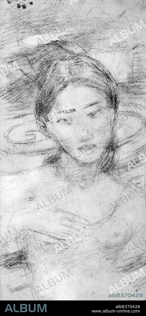 Shigeru Aoki (1882-1911) was a Japanese painter famed for his combining of Japanese mythology and legends with the Western-style art movement that could be found in some late 19th and early 20th century Japanese paintings.<br/><br/>. Aoki was born into an ex-samurai household in northern Kyushu. He left his home in 1899 to pursue artistic studies in Tokyo, and soon began to accumulate critical acclaim for his artwork and its use of Pre-Raphaelite Brotherhood techniques mixed with Kojiki themes. He died in March 1911 from tuberculosis, aged only 28.