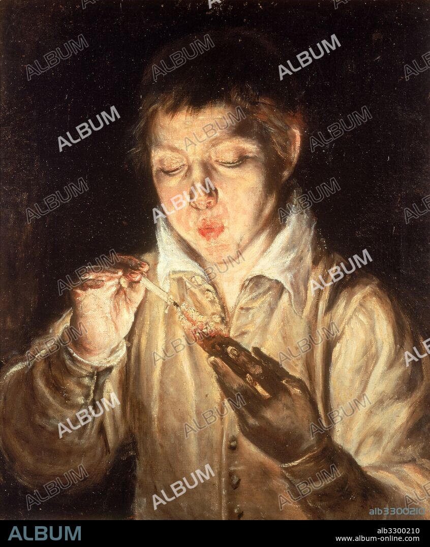 EL GRECO. Muchacho encendiendo una candela (El Soplón), 1570,1575.