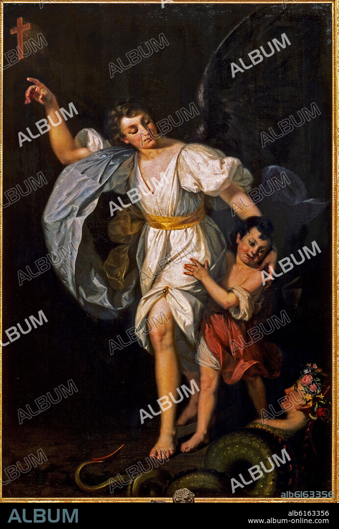 JOAQUIN MANUEL FERNANDEZ CRUZADO (1781-1856). ANGEL DE LA GUARDA - SIGLO XIX.