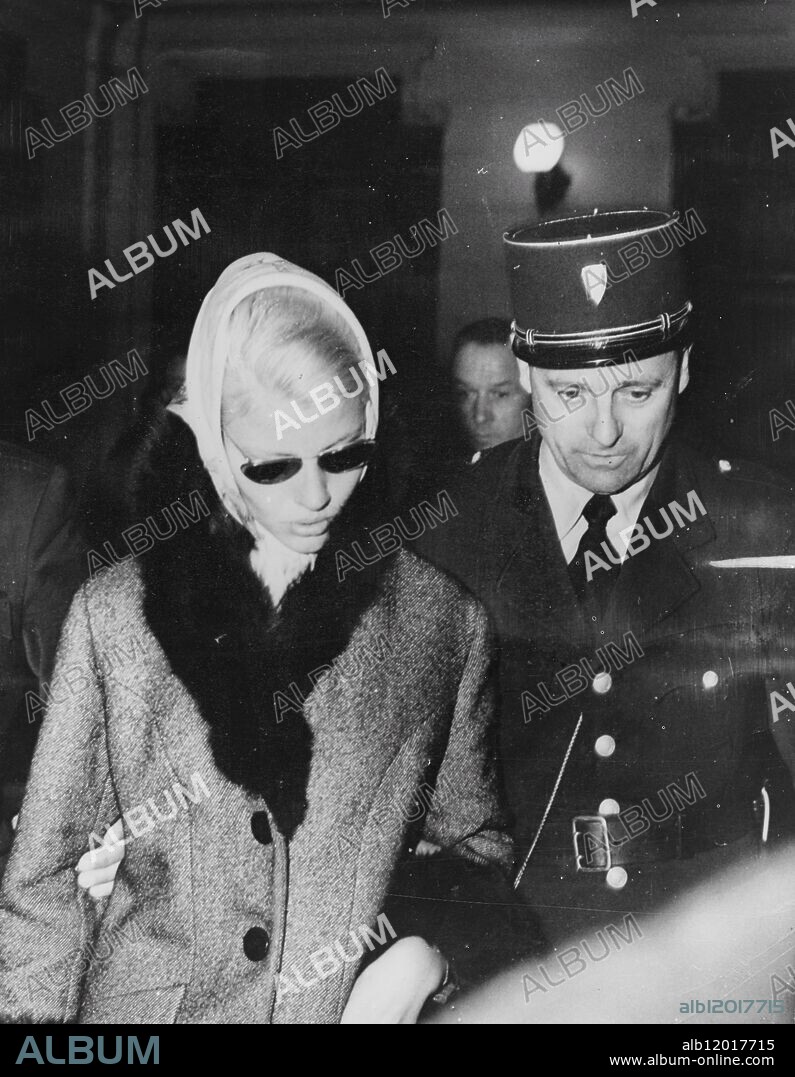 Danish Beauty Queen Lise Bodin Questioned In Connection With The Peugeot Kidnapping Case. Lise Bodin, the nineteen-year-old Danish Beauty Queen, seen after questioning today at the Versailles Law Court in connection with the Peugeot Kidnapping. Two men, Pierre Larcher (38) and Raymond Rolland (24), were recently charged with the kidnapping. Eric Peugeot, young son of the French car magnate Roland Peugeot was kidnapped last April. Roland Peugeot paid £36,000 ransom before his son was released. Versailles, France. 13 March 1961.