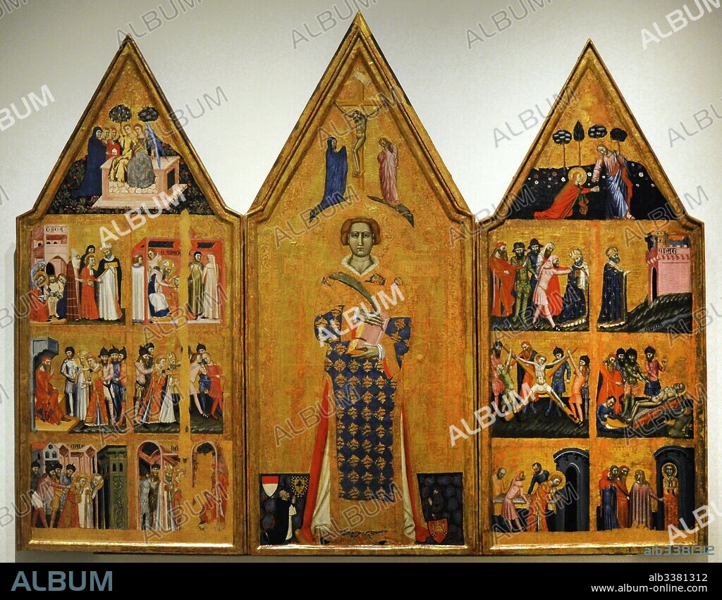 Master of Estopanya (active 2nd third of 14th century). Italian painter. Altarpiece of Saint Vincent, ca. 1350-1370. From Estopanya (Huesca province). National Art Museum of Catalonia. Barcelona. Catalonia. Spain.