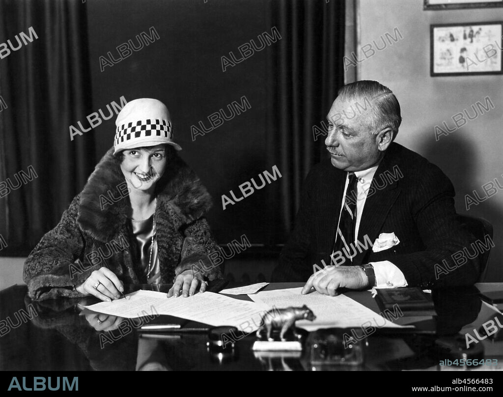New York, New York,  January, 1927 Louise Hunter, the youngest operatic prima donna at the Metropolitan Opera House, signs a five year contract with playwright, songwriter and theater manager Arthur Hammerstein.