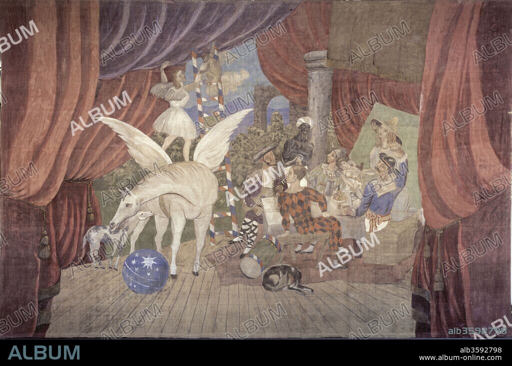 PABLO PICASSO. Curtain for the ballet Parade by Erik Satie.