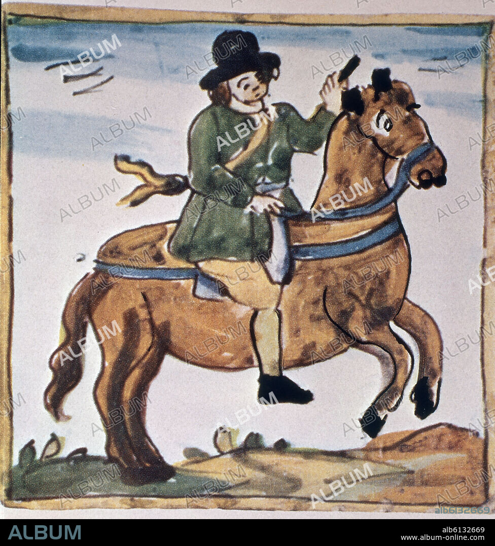 AZULEJOS CATALANES S XVIII-POSTILLON.