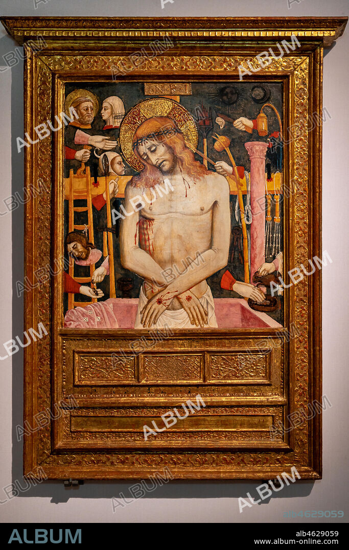 Perugia, National Gallery of Umbria: "Arma Christi (Dead Christ and symbols of the Passion), by circle of Mariano d'Antonio, 1440-50, tempera on panel.